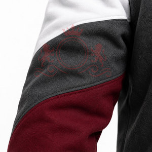 Chaqueta Letterman Blanca Borgoña Refinada, Diseño Clásico con Botones a Presión, Cuello Acanalado, Ropa Cómoda para el Día a Día - Product Image 6