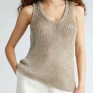 เสื้อกล้ามสตรีถักแบบกำหนดเองระบายอากาศแห้งเร็วเสื้อออกกำลังกายแบบลำลอง - Product Image 6