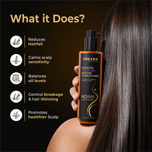 Acondicionador Reparador de Cabello con Keratina SONAMA Naturals 200ml, Reparación de Daños con Aceite de Coco, Aceite de Argán y Extracto de Té Verde - Product Image 2