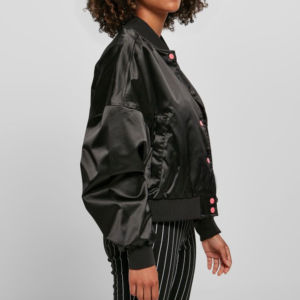 Blousons Bomber Personnalisés Brodés pour Femmes, Veste Bomber Zippée Streetwear pour Femmes, Blouson Bomber 100% Nylon Satin Standard - Product Image 4