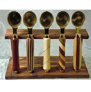 Cucharas de café de productos de clasificación superior con mangos de madera torneados Utensilios y artilugios de cocina de aspecto simple y elegante - Product Image 1