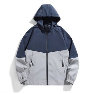 Newest <b>Black</b> & White Two Toned <b>Windbreaker</b> Jacket Wholesale Custom Made Tactical Full Zip up Plain Sports Men <b>Windbreaker</b> Jacket - Product Image 2