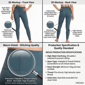 Leggings de sport et de yoga pour femme, extensibles, séchage rapide, effet push-up, taille haute, avec empiècements en maille délavée et effet froncé en V - Product Image 6
