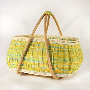 Bulk deal handcrafted rattan picnic <b>baskets</b> storage <b>hamper</b> container <b>basket</b> <b>for</b> outdoor dinings - Product Image 5