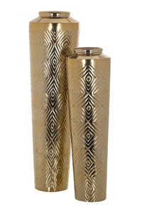 แจกันเซรามิกสีทองร่วมสมัย LINEA ชุด 2 ใบ แจกันตกแต่งโต๊ะสำหรับใส่ดอกไม้ ของตกแต่งบ้านสไตล์โมเดิร์น - Product Image 6