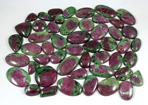 Natural Ruby Zoisite Loose Gemstone Red Green Cabochon Mix 20-35mm Oval to Fancy Shapes for Jewelry Making by Radha Arts - Product Image 5