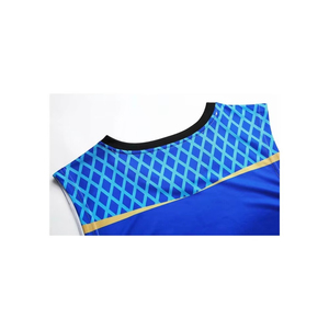 Ensemble de maillot et short de basket-ball respirant personnalisé, design bleu et blanc, uniforme d'équipe sublimé, séchage rapide, 100% polyester, OEM ODM - Product Image 5