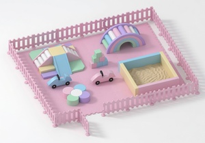 Aire de jeux intérieure pour enfants, blocs souples en plastique, aire de jeux avec bac à sable et voitures pour usage domestique - Product Image 1