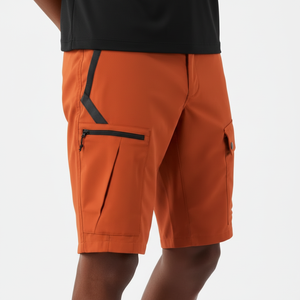 Shorts cargo personnalisés pour hommes en lin/coton, style urbain, respirants, taille élastique, motif uni sur le devant, service OEM - Product Image 3