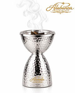 Brûleur d'encens indien de luxe écologique en métal martelé avec bordure dorée, diffuseur d'aromathérapie pour usage domestique - Product Image 2