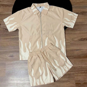 New Summer Nylon Windbreaker Short Set Zip up Windbreaker <b>Jacket</b> Tracksuit Polyester Streetwear <b>Track</b> Suit Set - Product Image 3