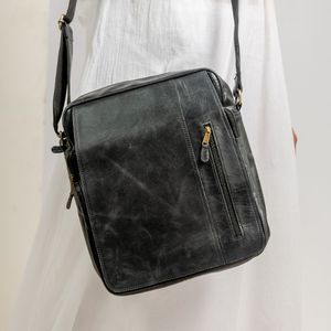 Bolsos de Mano de Cuero Genuino Elegantes y de Lujo de Estilo Clásico Vintage para Mujer, Bolso de Hombro de Diseñador de Color Negro de Lujo para Dama - Product Image 1