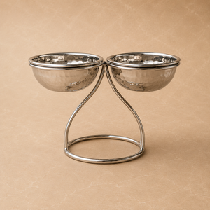 Plat de service surélevé de luxe en acier inoxydable à double compartiment – Accessoire haut de gamme pour la restauration et les réceptions - Product Image 4