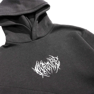 Sudadera con Capucha para Hombre, Negra, Corte Regular, con Logotipo Blanco Estampado, Estilo Casual Urbano, de Felpa de Algodón, con Bolsillo Frontal, para Invierno - Product Image 5