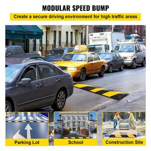 Rampa Modulare in Gomma per Riduzione Velocità con 2 Canali, Protezione Cavi e Copertura in PVC per Esterni, Facile Installazione su Strade in Calcestruzzo - Product Image 2