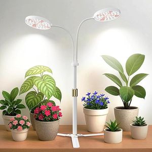 Lámpara de Escritorio para Plantas de Interior con Doble Anillo y Base de 3.5 Pulgadas, Regulable, 122 LED, 6000K, Luz Blanca de Espectro Completo, Cuello de Cisne - Product Image 1