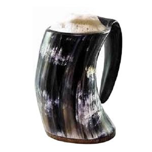 Taza de cuerno de búfalo para beber hecha a mano india, taza de cuerno de vikingos grabada pulida, logotipo personalizado, artículos de bebida de alta calidad, taza vikinga - Product Image 1