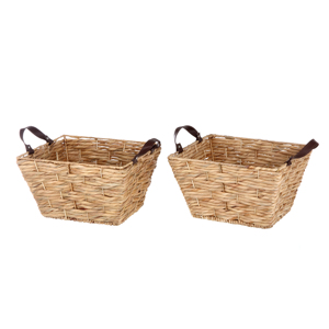High Quality Water Hyacinth Laundry Woven Basket Home <b>Storage</b> Organizer Natural Woven Home and <b>Kitchen</b> - Product Image 6