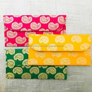 Enveloppe d'argent de mariage en gros, argent fantaisie Lifafa traditionnel Haldi Mehndi Sangeet fête retour cadeau carte d'invitation enveloppe - Product Image 1