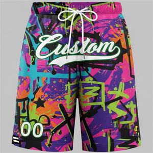 Pantalones Cortos de Baloncesto Personalizados para Hombre, Rojos y Negros, con Estampado por Sublimación, de Secado Rápido, Estilo Deportivo, Cintura con Cordón, Número 00 - Product Image 5
