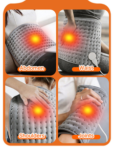 Gray Quilted <b>Electric</b> <b>Heating</b> <b>Pad</b> with Remote Control Temperature Adjustment for Home Use Winter Warmth - Product Image 6