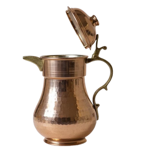 Pichet en métal gravé à la main avec finition cuivre, design personnalisé, pour la décoration de la maison et de la cuisine, idéal pour le vin, l'eau et les fêtes - Product Image 5