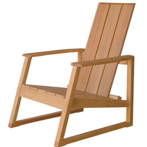 The Aspen Adirondack Chair from Country Casual Teak, featuring a dramatic, modern angled <b>frame</b>, is suitable for outdoor use. - Product Image 2