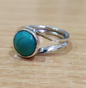 Blue Turquoise gemstone 925 Sterling <b>Silver</b> <b>Ring</b> Elegant Handmade Birthstone Everyday wear <b>Boho</b> Jewelry Gift - Product Image 2