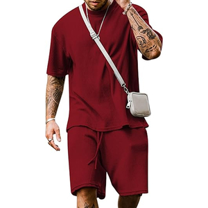 Conjunto de 2 Piezas de Algodón para Hombre, Fabricante de Camisetas y Pantalones Cortos Cargo, Casual, Verano, OEM, ODM, Suministro al por Mayor - Product Image 1