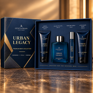 Ensemble de soins et de parfums pour hommes bio 4-en-1 OEM/ODM : Gel douche, baume après-rasage, parfum personnalisable, design d'emballage - Product Image 1