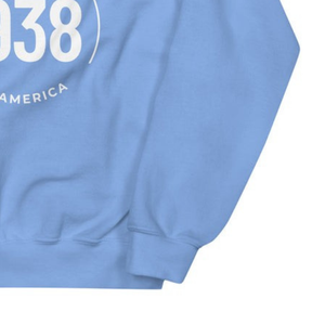 Unisex <b>Light</b> Blue Crewneck Sweatshirt <b>Circle</b> Embroidered Graphic Fleece Pullover Long Sleeve Casual Fashion Apparel - Product Image 3