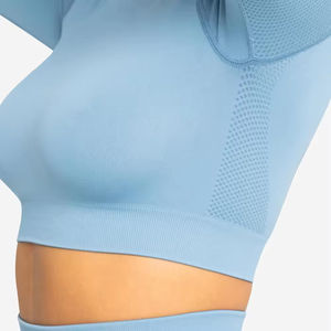 Ensemble de vêtements de sport légers et respirants pour femmes, avec logo personnalisé, comprenant un soutien-gorge de sport et un legging, ensembles unis pour femmes - Product Image 5