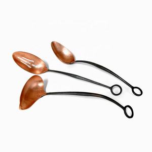 long handle serving spoon Olive Serving Spoon with Knot Handle Silverware Stainless Steel Salad Spoon Strainer - Product Image 3