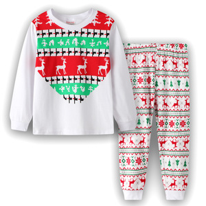 Conjunto de pijamas navideños de Mickey Mouse para bebés, camiseta de manga larga con cuello redondo y pantalones a rayas, ropa de dormir de invierno - Product Image 4