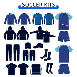 Ensemble de maillots de football pour hommes imprimés par transfert thermique avec logo frontal, uniformes d'équipe personnalisés, 100% polyester, anti-UV et séchage rapide - Product Image 3