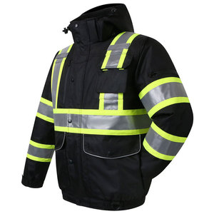 Chaqueta de Trabajo Reflectante de Alta Visibilidad, Chaqueta de Seguridad Unisex de Poliéster con Cremallera y Bolsillos - Product Image 3