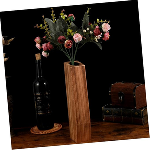 Vase mural en bois rustique Art Déco 14-24 pouces, bois naturel fait main, pot de plante d'intérieur écologique pour la décoration de salon FAIZA - Product Image 3
