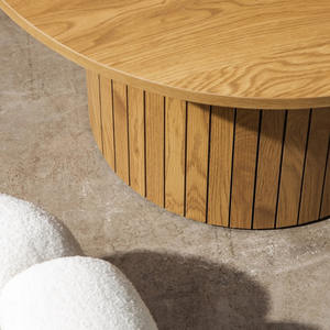 Mesa de Centro Moderna de Lujo, de Madera Maciza, con Base de Listones, Plegable, Fácil de Limpiar, Acabado en Roble Natural, para Comedor de Hotel - Product Image 5