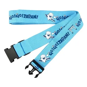 Customized Logo Printed Cargo Adjustable Reusable Durable Hook And Loop Polypropylene Webbing For Bag Luggage Belt Strap