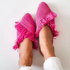 Mules de Rafia Hechos a Mano: Babuchas Marroquíes Rosas - Product Image 1
