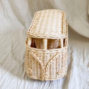 Kid vehicles natural rattan bus toy outstanding quality toys for babies child pretend buses - Product Image 3