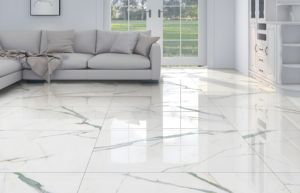 Azulejos de porcelana Premium Glacier 600x1200 de gran formato, color blanco hielo, para paredes de edificios comerciales y proyectos hoteleros. - Product Image 6