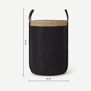 Black <b>Large</b> Wicker Seagrass Storage <b>Basket</b> Handmade Storage <b>Basket</b> Wholesale eco-friendly Made Viet Nam - Product Image 5