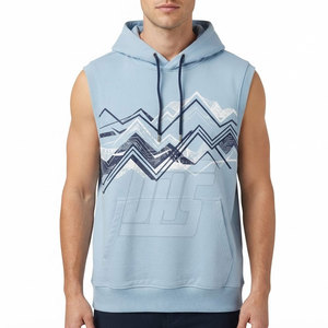 <b>Men</b> <b>Sleeveless</b> Hoodies Custom Lightweight Hooded <b>Pullover</b> For Gym Training Fitness Running Casual Outdoor Sports Apparel - Product Image 4