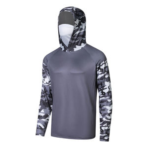 Chemise de pêche à manches longues unisexe avec capuche, impression par sublimation, UPF 50, anti-UV, séchage rapide, haut de sport d'extérieur, taille adulte - Product Image 3
