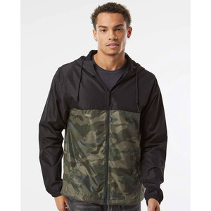 Chaqueta Cortavientos con Capucha de Camuflaje Negra para Hombre, Ligera, con Cierre Frontal, Informal, para Primavera - Product Image 1