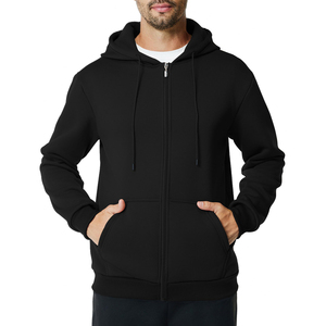 Sudaderas con Capucha Personalizadas con Cremallera para Hombre y Mujer, Manga Larga, 100% Algodón, Felpa, Talla Grande, Invierno, Casual, Color Sólido - Product Image 1