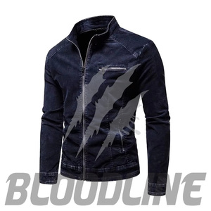 Chaqueta de Mezclilla para Mujer, Estilo Motociclista, Manga Larga, Cuello Alto, Cierre de un Solo Botón, Color Negro Sólido Lavado, Estilo Invernal, Largo Regular, Envío Rápido - Product Image 4