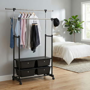 Porte-vêtements extensible en métal de qualité OEM, réglable en hauteur, organisateur polyvalent pour la maison, meuble de rangement pour chambre à coucher - Product Image 3