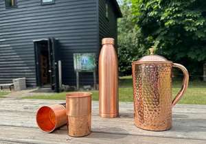 Jarra de Cobre Estilo Antiguo Bold Blossom, Beneficios Ayurvédicos, Duradera, Perfecta para el Hogar, Restaurantes y Oficinas, Disponible a Buen Precio - Product Image 4